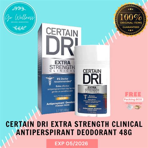 Certain Dri Extra Strength Clinical Antiperspirant Solid Deodorant 48g