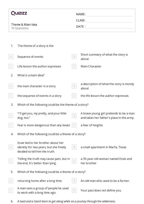 Printable 3rd Grade Identifying The Main Idea Worksheets Worksheets Library