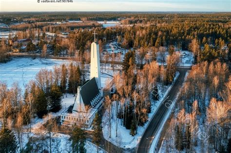 Kuva Rajam En Kirkko Ilmakuva Ilmavalokuva Kirkko Kellotorni Risti