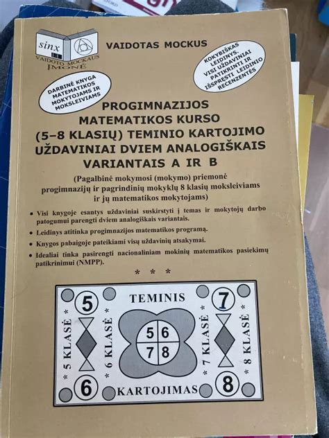 progimnazijos matematikos kurso 5 8 klasių teminio kartojimo