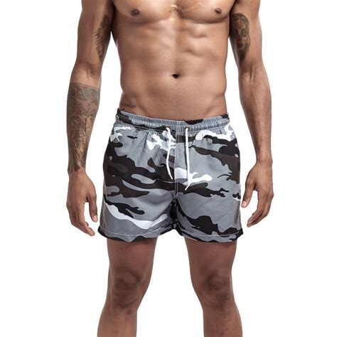 Camouflage Quick Dry Mens Drawstring Causal Sports Gym Athletic Shorts