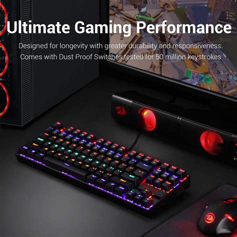 REDRAGON K KR Wired Mechanical Gaming Keyboard RGB Backlit Keys Ergonomic Keyboard Hot