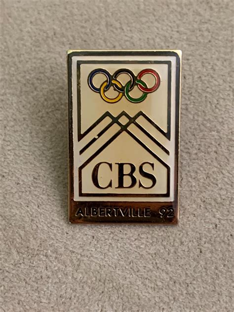 Vintage Olympic Pin Cbs Albertville 92 Lapel Pin Tie Tack Hat Pin Ebay