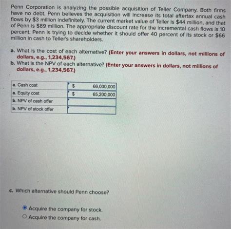 Solved Penn Corporation Is Analyzing The Possible Chegg