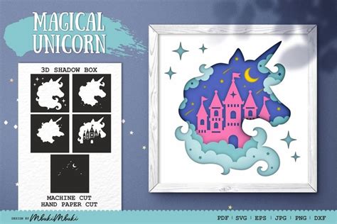 Unicorn Shadow Box SVG Free - Free SVG Cut Files