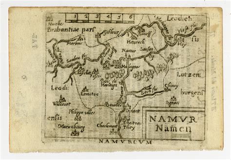 Antique Map A Map Of Namen Or Namur In Belgium Ortelius Ca