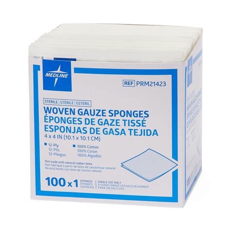 Medline Woven Sterile Gauze Sponge 12 Ply 4 X 4 1200cs