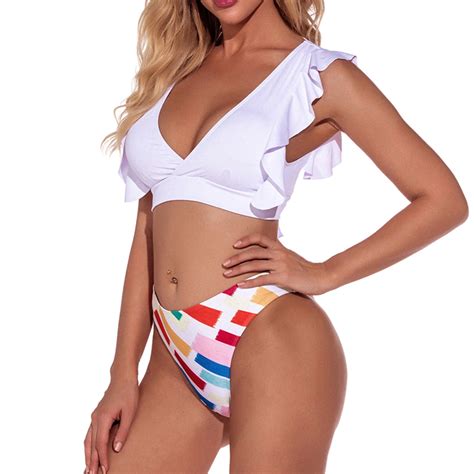 Tponi Sexy One Piece Swimsuit For Women One Piece White Halter