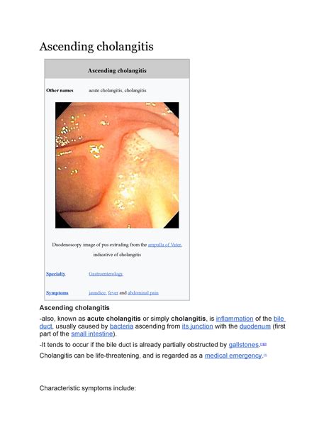 Ascending Cholangitis Ascending Cholangitis Ascending Cholangitis