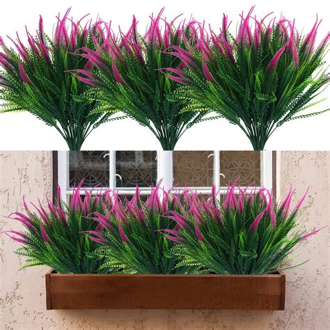 pcs artificial plants  outdoors uv resistant plastic faux shrubs