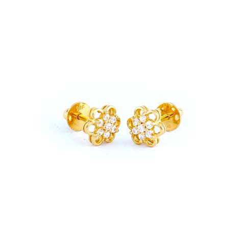 22kt Yellow Gold Ear Stud Es0000416 Swarnamahal Jewellers Ltd