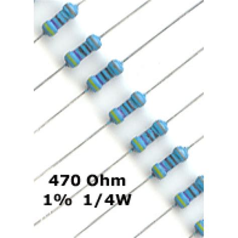 Order Now : 470 Ohm Metal Film Resistors 1/4W 1%. (Pack of 5 ...