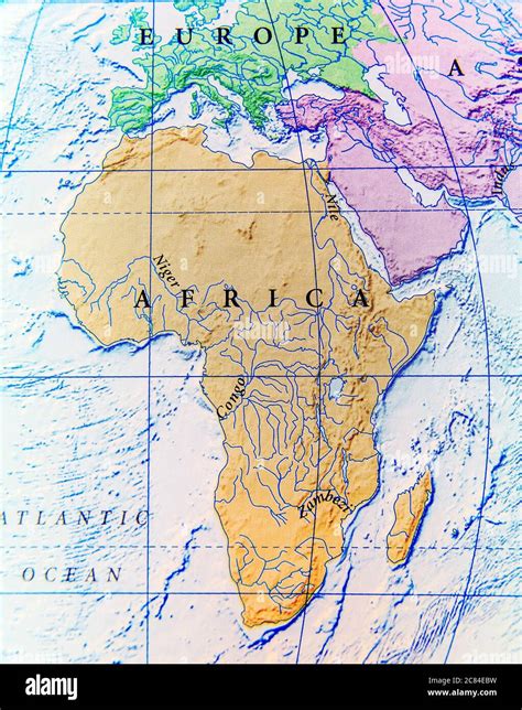 Mapa Geográfico De África Fotografía De Stock Alamy