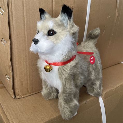 Leesechin Electronic Walking Pomeranian Stuffed Dog Toy Realistic