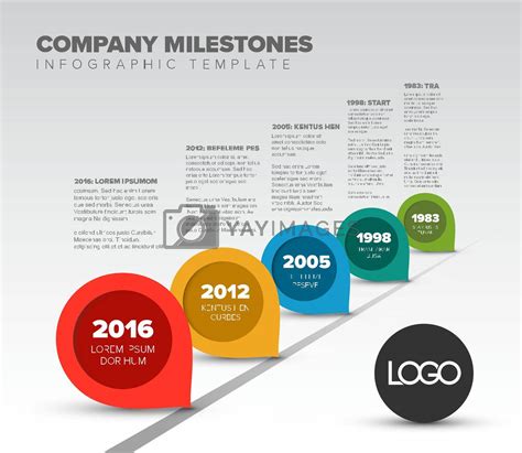 Royalty Free Vector Infographic Timeline Template With Pointers By Orson