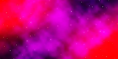 Dark Pink Yellow Vector Background With Colorful Stars