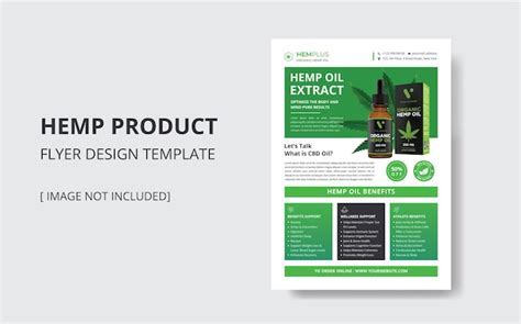 Premium Vector Hemp Product Flyer Design Template