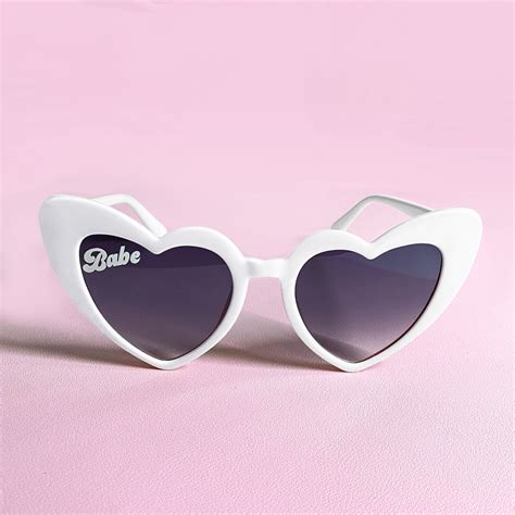 Bride Heart Sunglasses Babe Heart Sunglasses Bachelorette Etsy