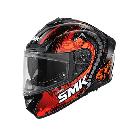 Smk Typhoon Reptile Black Orange Red Gloss Gl Helmet