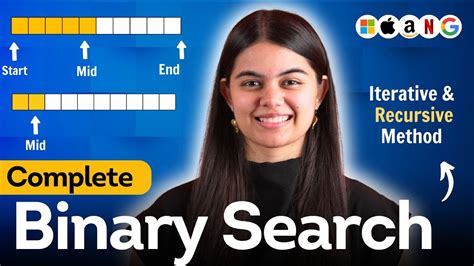 Binary Search Algorithm Iterative And Recursive Method Theory Code With Example Youtube