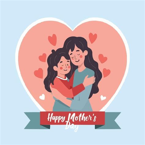 Premium Vector Mom And Daughter Love Background For Mothers Day