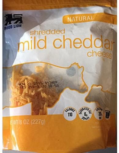 Food Lion Shredded Mild Cheddar Cheese 28 G Nutrition Information Innit