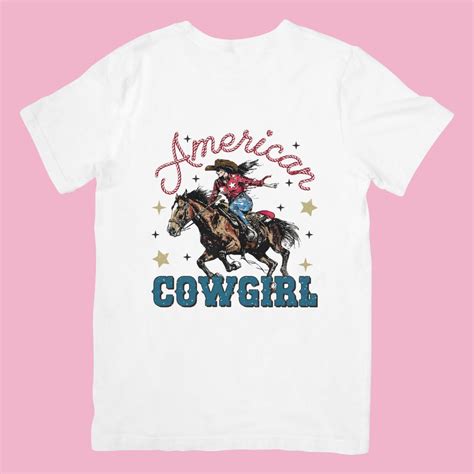 Vintage Cowgirl Graphic T Shirt Red Cotton Cowgirl Etsy