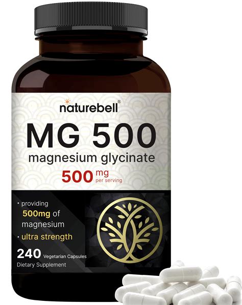 Naturebell Magnesium Glycinate 500mg Per Serving 240