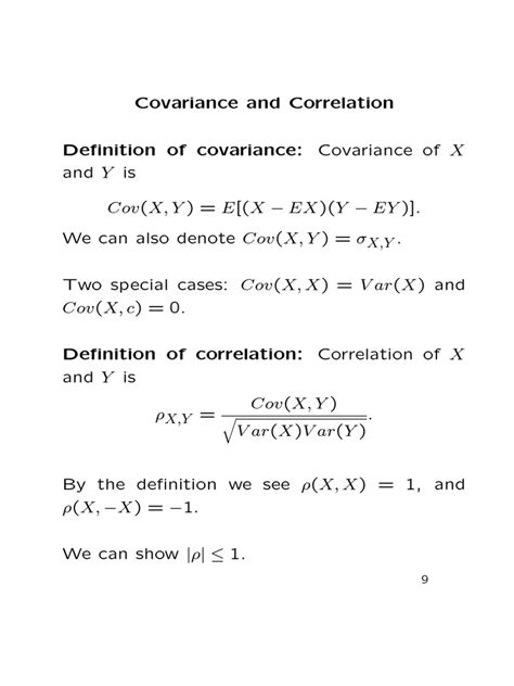 Covariance And Correlation Pdf Statistical Theory Probability Theory