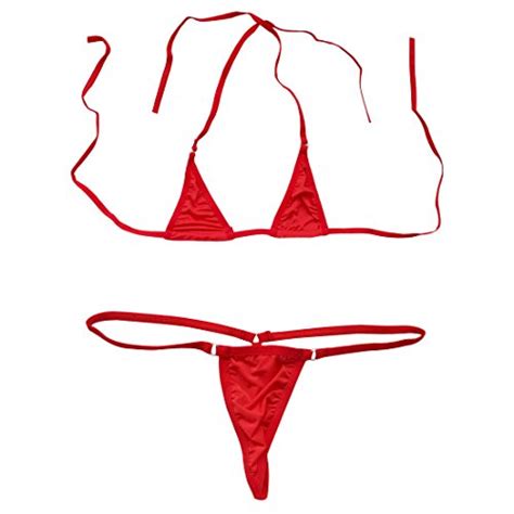 Iefiel Women Micro G String Bikini Piece Sliding Top Thong Small Bra