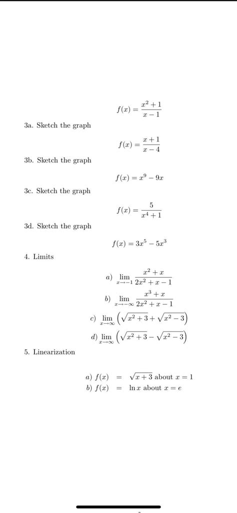 Solved F X X−1x2 1 3a Sketch The Graph F X X−4x 1 3b