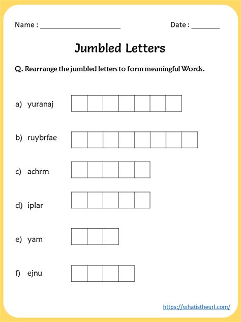 Jumbled Letters On Months Of The Year Worksheet Your Home Teacher