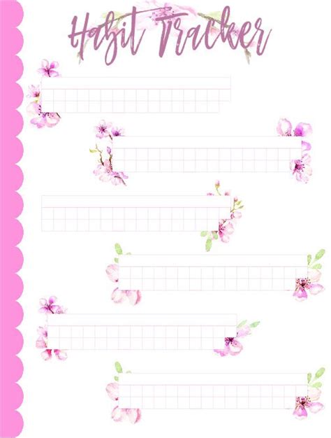 Happy Planner Printable Habit Tracker Classic Size Pink Etsy