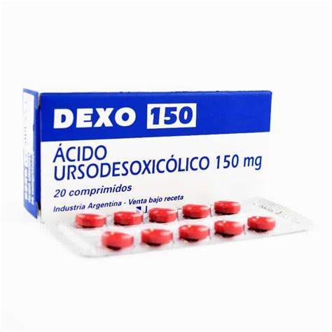 Dexo 150 Ácido Ursodesoxicólico 150 mg Caja de 20 comprimidos Punto