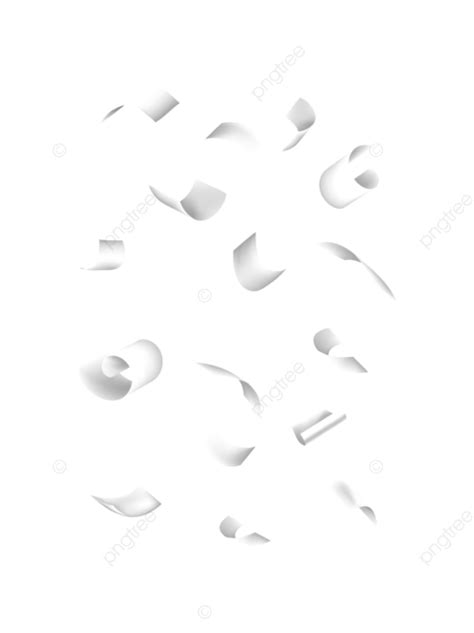 Gradient Three Dimensional Flying Scattered Paper Vector Elements