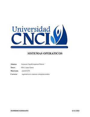 Proyecto Modular Sistemas Operativos Universidad Cnci Centro De