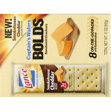 Lance Captain S Wafers Bolds Sandwich Crackers Smokehouse Cheddar 11 Oz Instacart