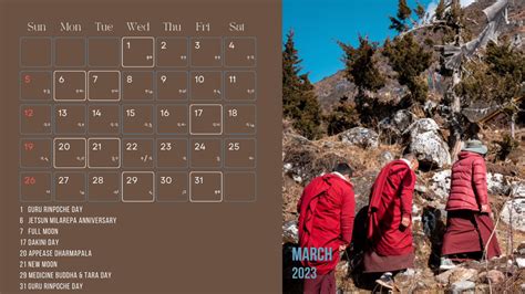 Calendar Chung Rinpoche