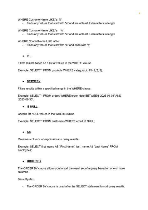 Sql Complete Notes Your Comprehensive Guide To Mastering Sql Connect 4 Techs