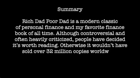 Book Review Rich Dad Poor Dad Youtube