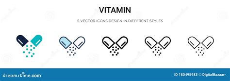 Vitamin Icon In Filled Thin Line Outline And Stroke Style Vector