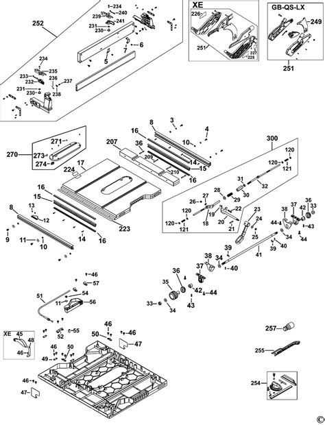 Dewalt Dwe7491 Type 1 Table Saw Spare Parts Part Shop Direct
