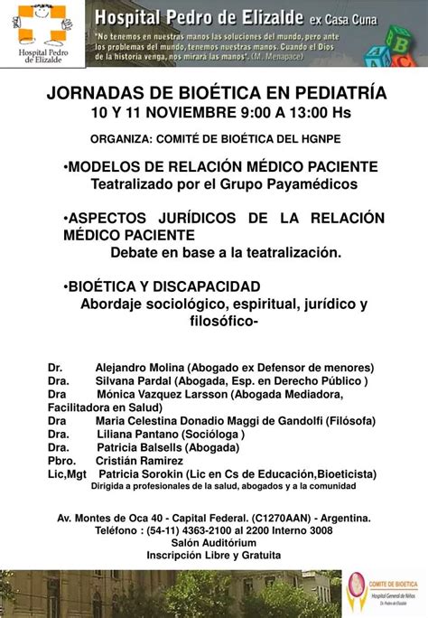 Ppt Jornadas De BioÉtica En PediatrÍa 10 Y 11 Noviembre 9 00 A 13 00