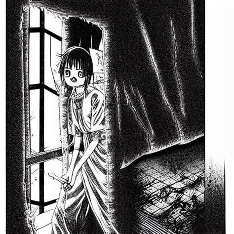 Horror Manga Panel Of Absolute Horror Abomination By Stable Diffusion