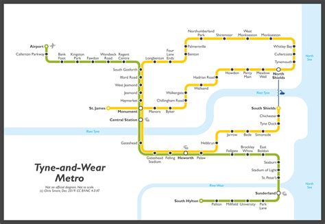 Tyne-and-Wear Metro — my interpretation [unofficial] [diagram] [OC] : r