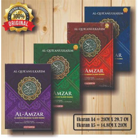 Jual Al Quran Terjemah A Ukuran Besar Al Amzar Tajwid Warna Shopee