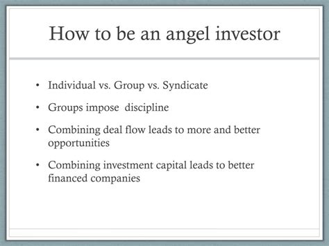 Ppt The Role Of Angel Investors In Financing Innovation And Start Ups