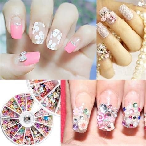 Beautiful 1200pcs Wheel Mixed Nail Art Tips Glitters Rhinestones Slice