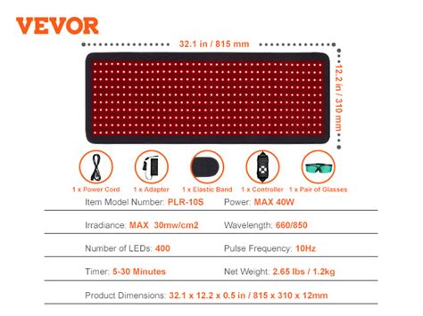 Vevor Red Light Therapy Mat For Body Pcs Chip Led Light Therapy