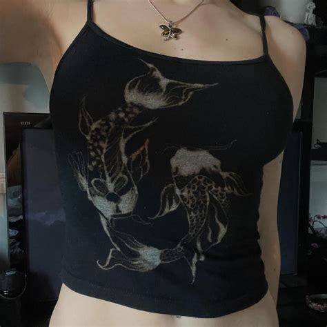 Handmade Koi Fish Bleach Tank Top Size Small Depop